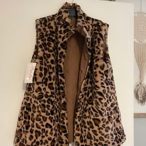 Pink Lily cheetah reversible vest